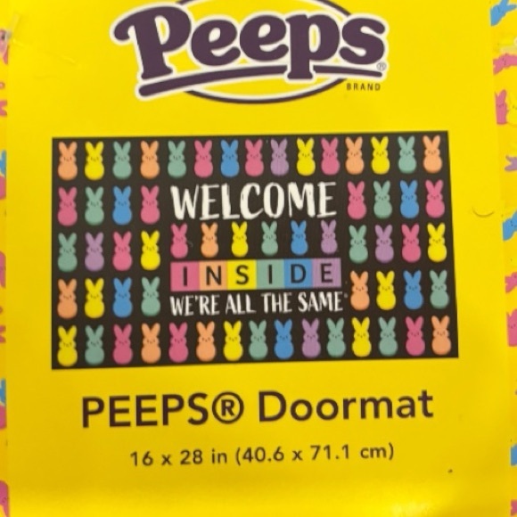 PEEPS “INSIDE WE’RE ALL THE SAME” Colorful Welcome Mat 16x28in NEW EASTER DECOR - Picture 3 of 3